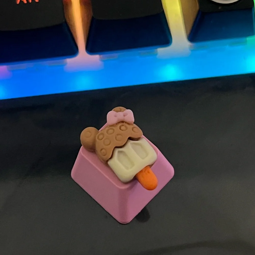 Cute pink popsicle artisan Keycap, Kawaii for OEM switches